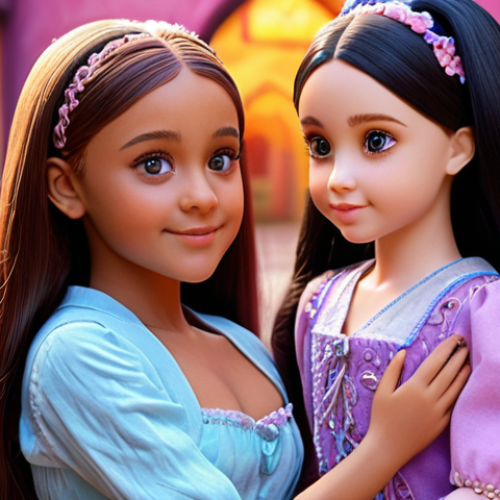 **Secret Jouju doll, Ariana, with a young girl named Ria. Focus on the magical and friendship aspects. Bright, colorful, and enchanting atmosphere.**